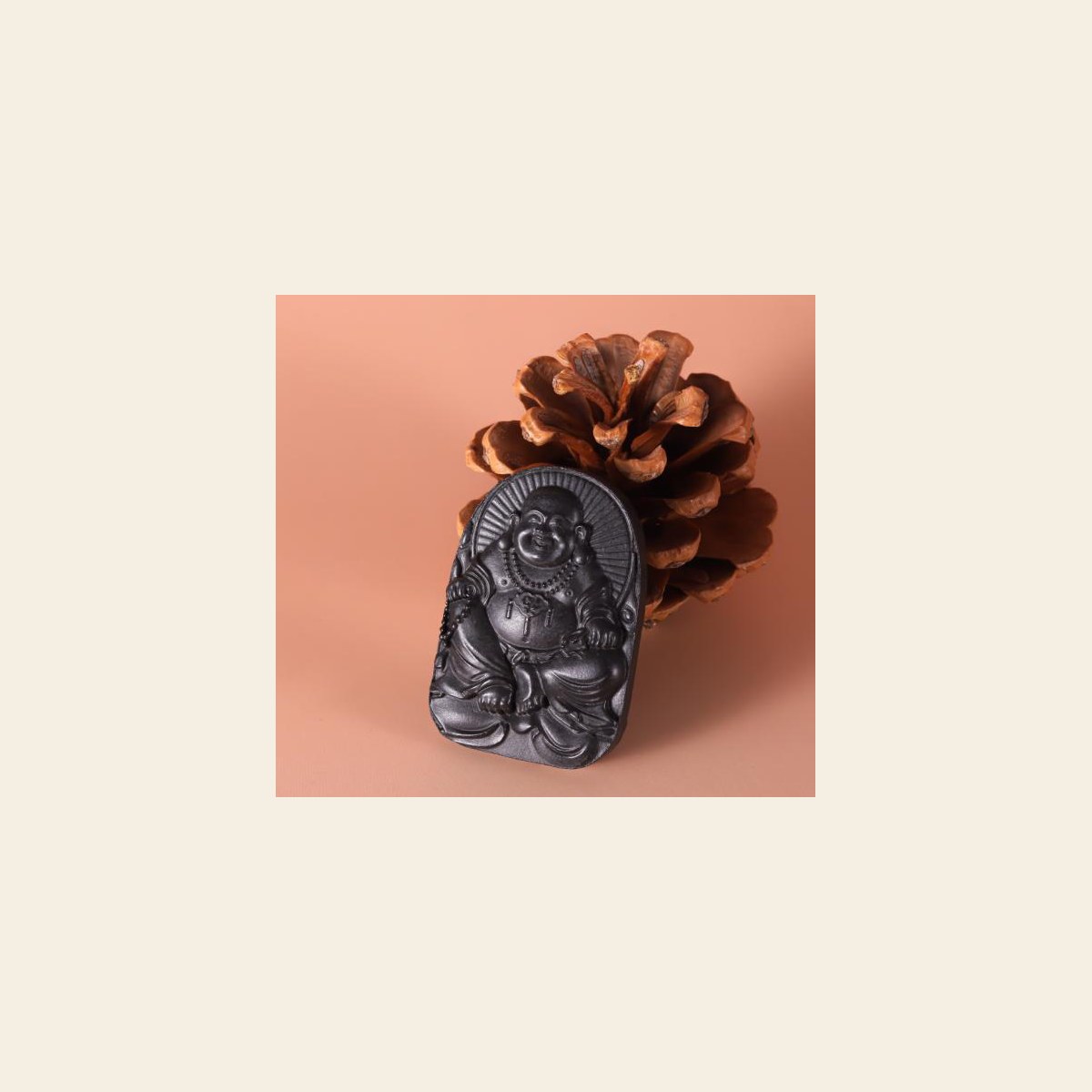 绿度母-圆-边纹-双面 Bare Pendant / 绿度母-圆-边纹-双面